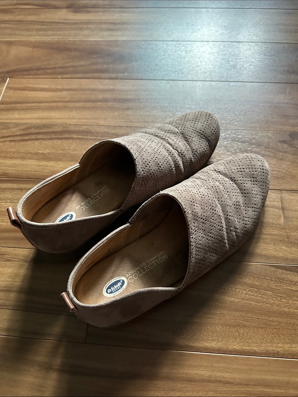 Dr. Scholl's Women's Taupe Perforated Slip-On Loafers